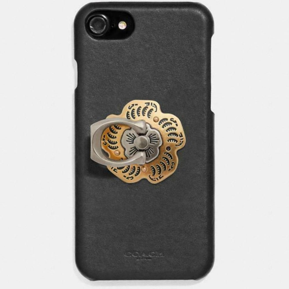 Coach T Rose Flower Metal Phone Grip Ring